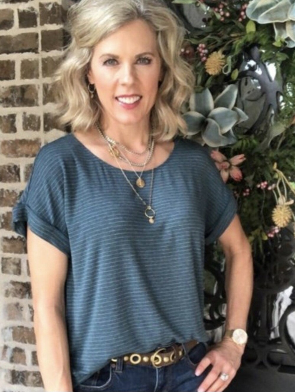 Cabi 4008 Groove TEE Teal Strip